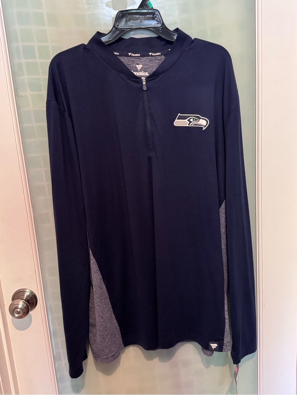 Fanatics Navy and Gray Seattle Seahawks Half-Zip Pullover